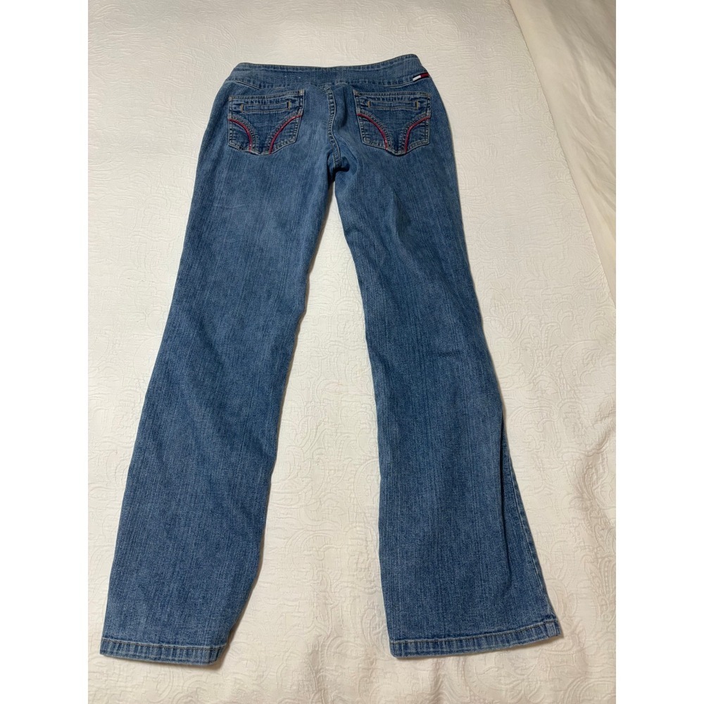 Vintage Tommy Hilfiger Low Rise Flare Jeans Y2K Medium Wash Blue Denim Size 7
